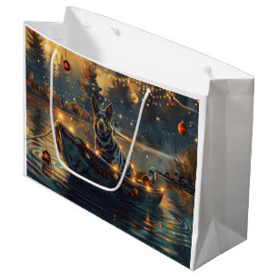 Grand Sac Cadeau Voyage de Noël festif du Blue Heeler