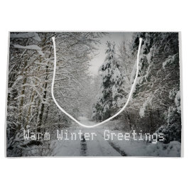 Grand Sac Cadeau Voyage d'hiver à travers la forêt