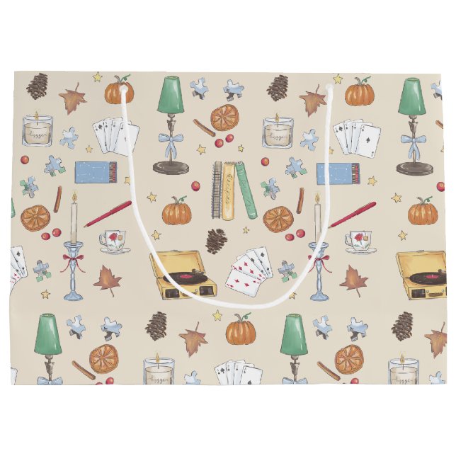 Grand Sac Cadeau Week-end d'automne cosy et sombre (Dos)