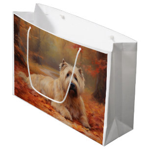 Grand Sac Cadeau Wheaten Terrier dans les feuilles d'automne automn