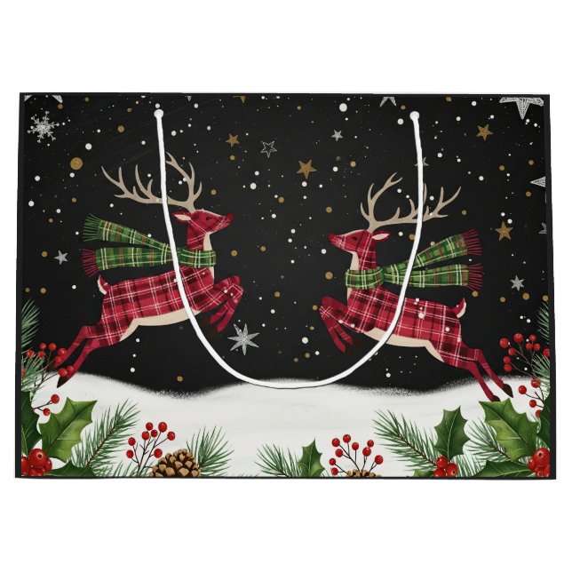 Grand Sac Cadeau Whimsical with deer large gift bag (Devant)