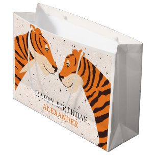 Grand Sac Cadeau Wild One Safari Tiger Joyeux anniversaire