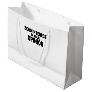 Grand Sac Cadeau Zéro Intérêt Pour Votre Opinion Minimaliste