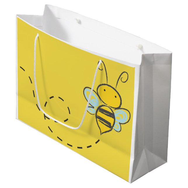 GRAND SAC DE CADEAU AVEC L'ABEILLE EN VOL (Devant Angle)