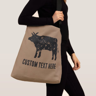Grand sac de carrosserie avec silhouette de vache 