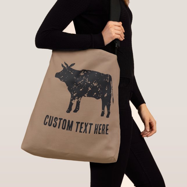 Grand sac de carrosserie avec silhouette de vache  (De près)
