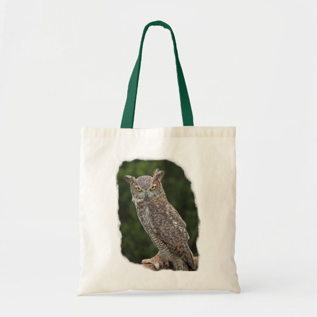 Grand sac fourre-tout à hibou à cornes (Devant)