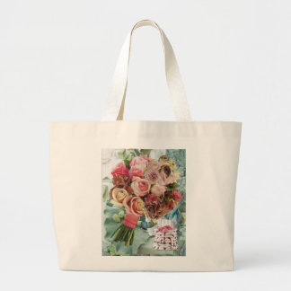 Grand Sac fourre-tout avec Roses et Champagne