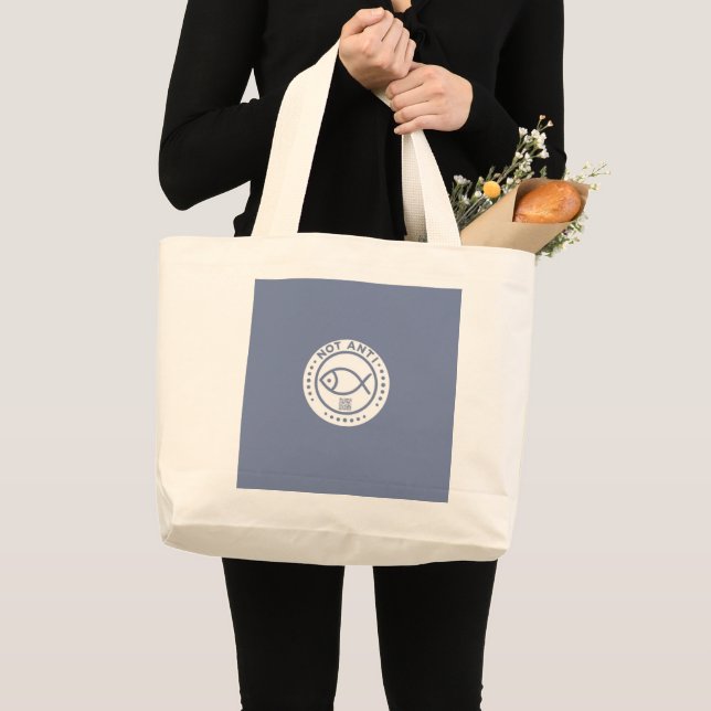 Grand Sac fourre-tout Bleu Pas Anti Poisson (Devant (produit))