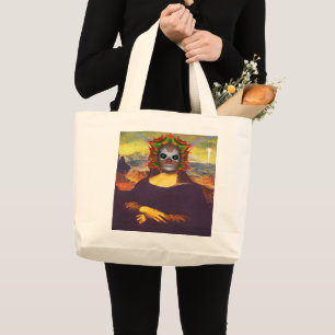 Grand Sac fourre-tout Cyborg Mona Lisa