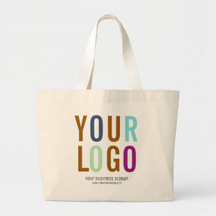 Grand Sac fourre-tout en coton personnalisé avec l