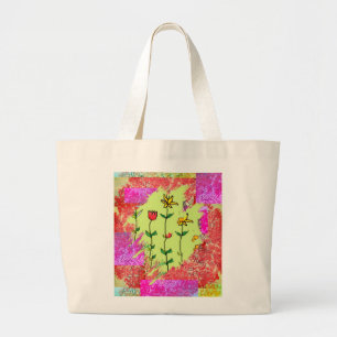 Grand Sac Fourre-Tout - Floral Coup de Pinceau 