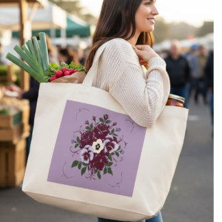 Grand Sac Fourre-tout Jumbo - Bouquet de Violettes Jumbo Stoffbeutel