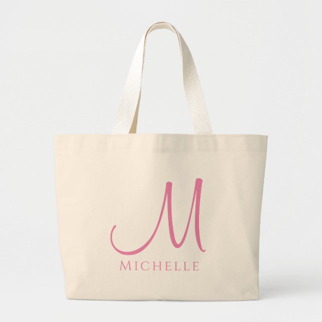 Grand Sac fourre-tout Monogramme Lettre initiale N (Devant)