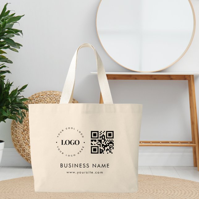 Grand Sac fourre-tout personnalisé avec logo Qr Co (Créateur téléchargé)