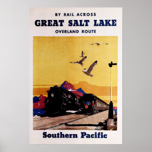 GRAND SALT LAKE Southern Pacific Ancienne affiche 