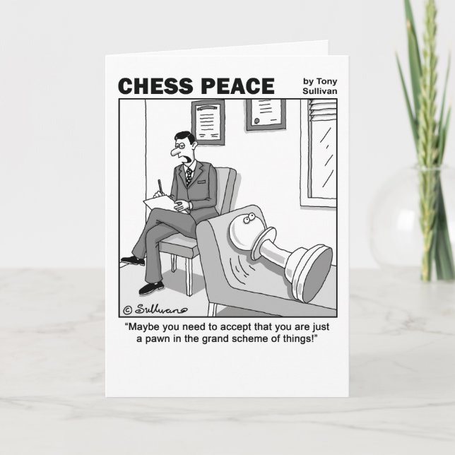 "Grand Scheme of Things' Schach Peace Grußkarte Karte (Vorderseite)