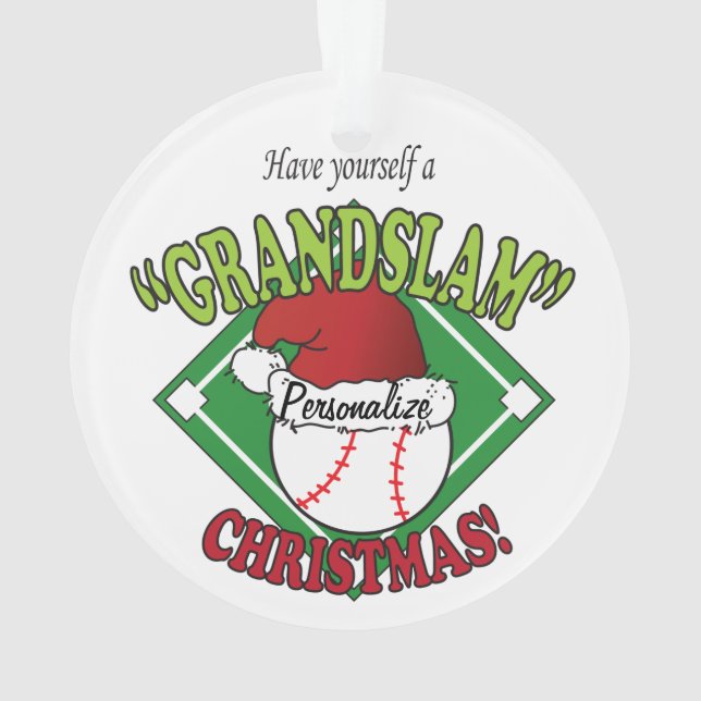 Grand Slam ⚾ Baseball Weihnachten Ornament (Rückseite)