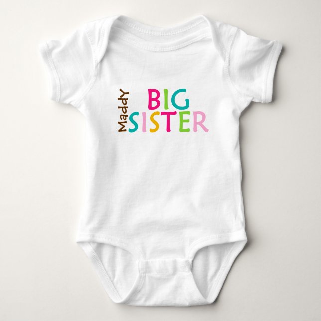 Grand Soeur Personalisée Bébé One Sie Body Costume (Devant)