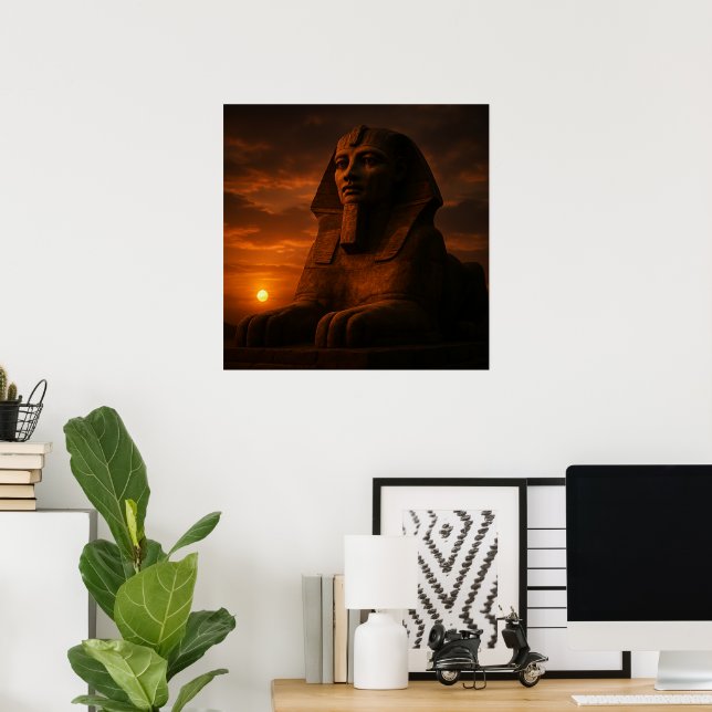 Grand Sphinx coucher de soleil affiche du paysage  (Bureau à domicile)