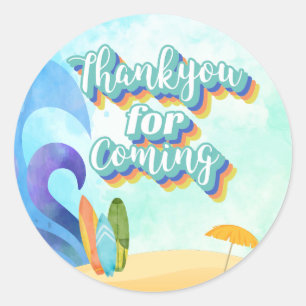 Grand Sticker en Merci d'anniversaire de la plage 