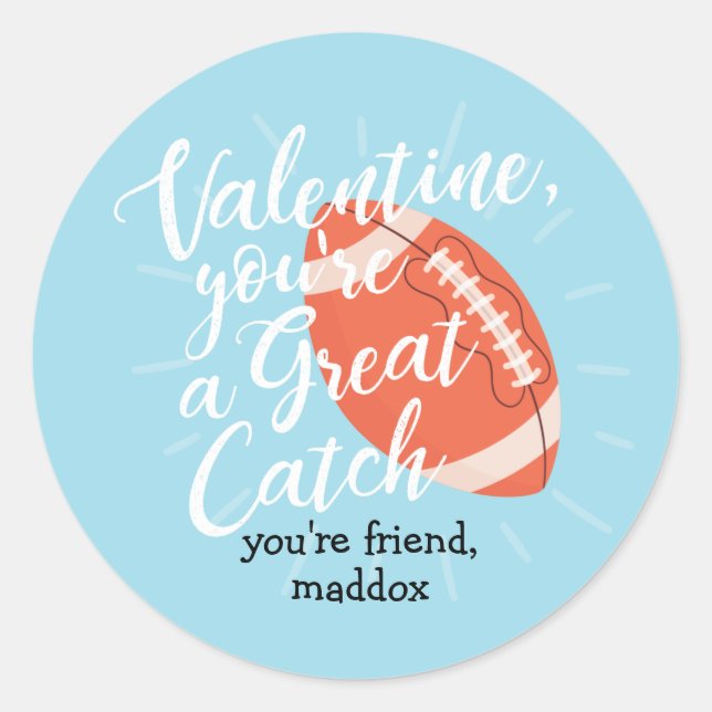 Grand Sticker Valentine Football Catch (Devant)