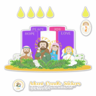 Grand Stickers Bougie de l'Avent