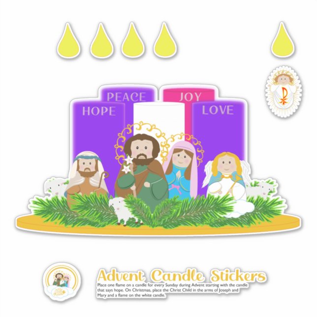 Grand Stickers Bougie de l'Avent (Devant)