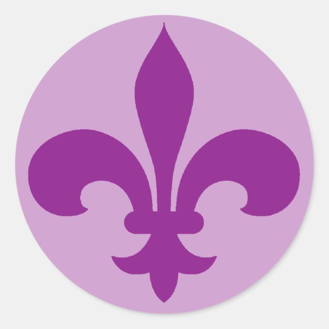 Grand Stickers Fleur de Lis violet ou violet (Devant)