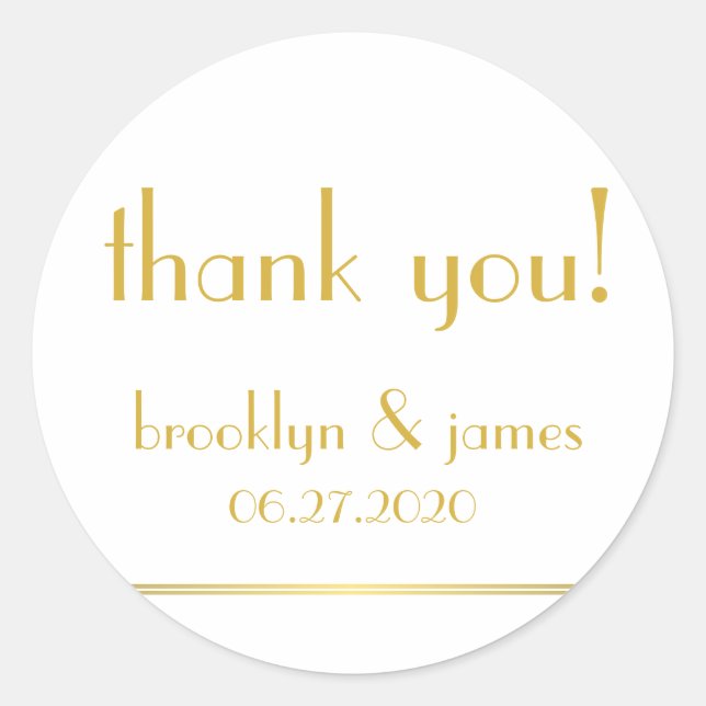 Grand Stickers Mariage Blanc Golden Great Gatsby (Devant)
