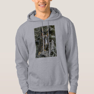 Grand sweat - shirt à capuche de hibou à cornes