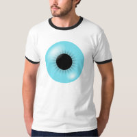 Grand T-shirt bleu de globe oculaire