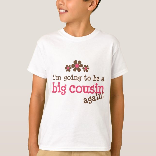 Grand T-shirt de cousin fleur rose/Brown (Devant)