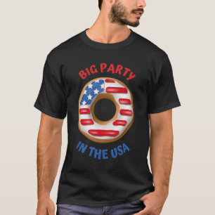 Grand T-Shirt de Donut Patriotique USA