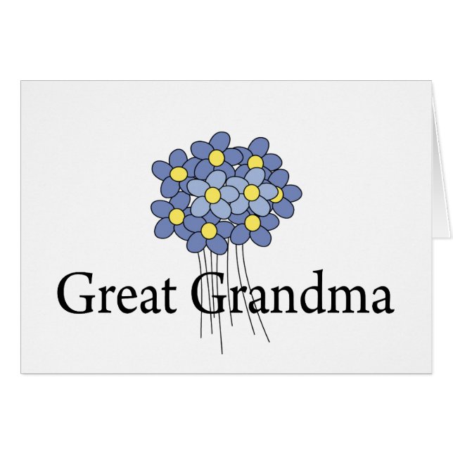 Grand T-shirt de grand-maman de fleur assez bleue (Devant horizontal)