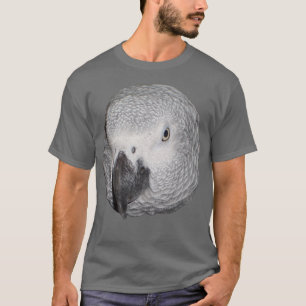 Grand T-shirt de perroquet gris d'Afrique