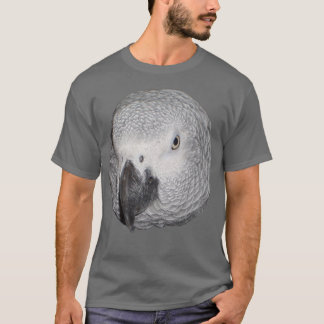 Grand T-shirt de perroquet gris d'Afrique