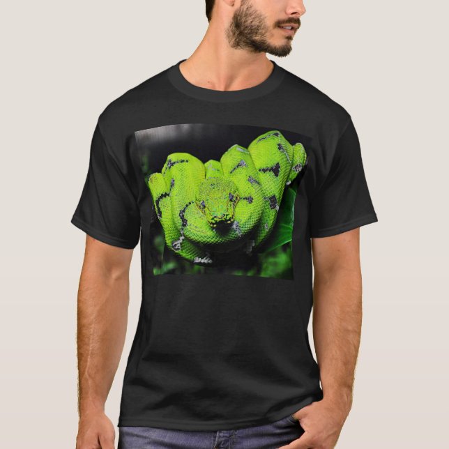 Grand t-shirt de serpent de boa vert (Devant)