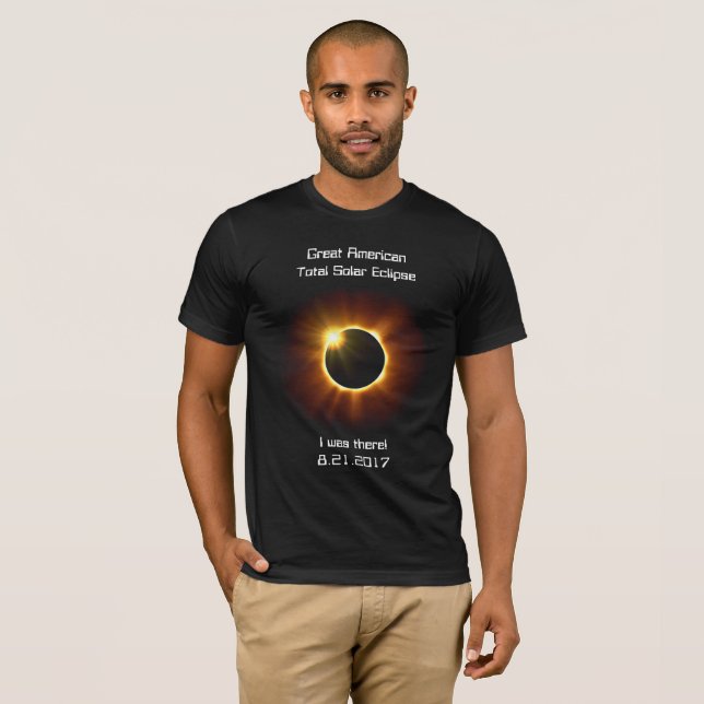 Grand T-shirt total américain d'éclipse solaire (Devant entier)
