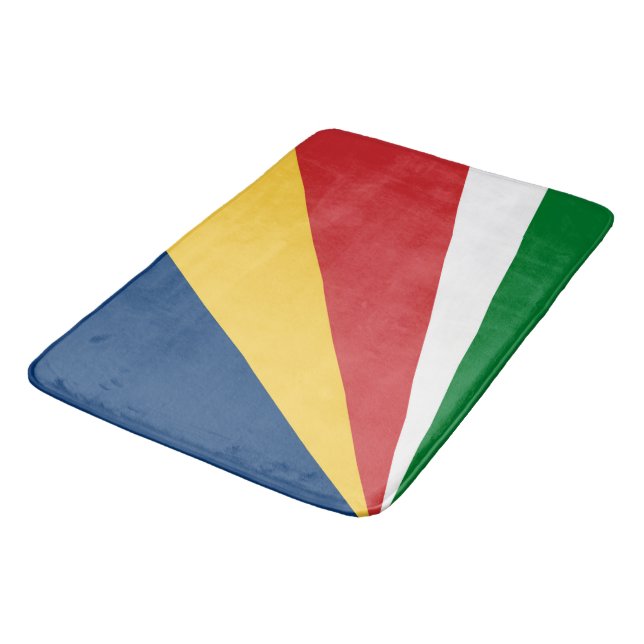 Grand tapis de bain aux couleurs des Seychelles (Angle)