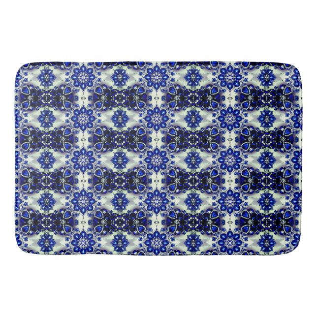 Grand tapis de bain avec Bleu Blanc Couleurs (Devant)