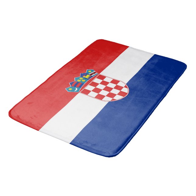 Grand tapis de bain avec drapeau de Croatie (Angle)