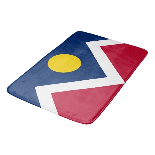 Grand tapis de bain avec drapeau de Denver, USA (Angle)