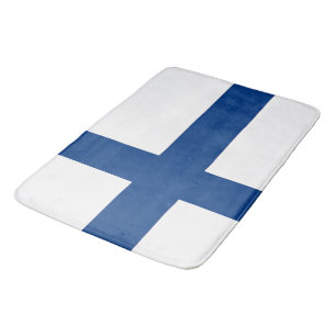 Grand tapis de bain avec drapeau de Finlande