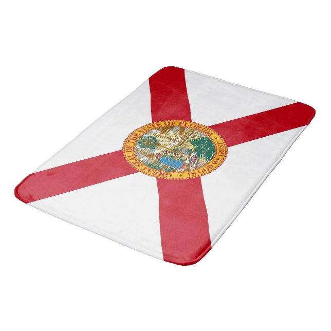 Grand tapis de bain avec drapeau de Floride, USA (Angle)