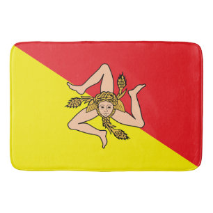 Grand tapis de bain avec drapeau de la Sicile