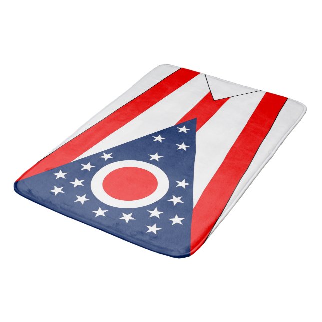 Grand tapis de bain avec drapeau de l'Etat de l'Oh (Angle)