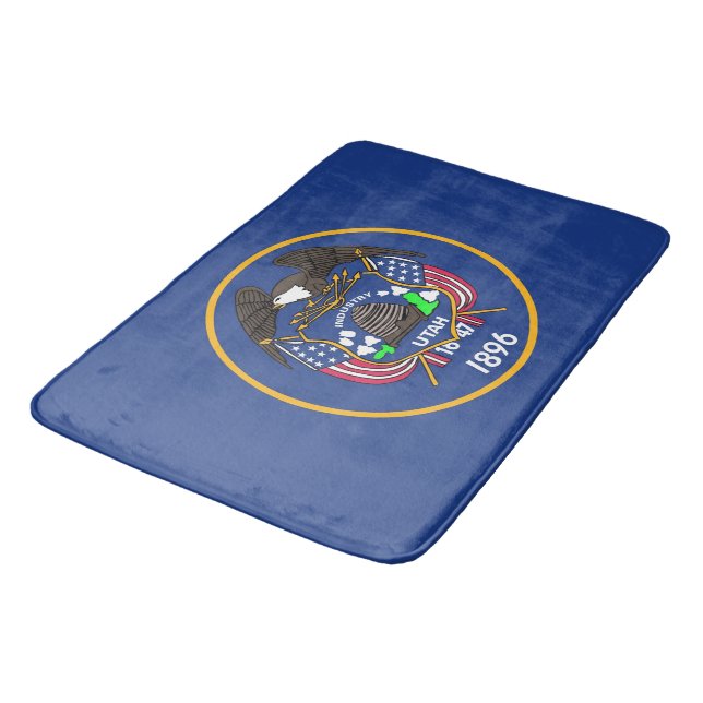 Grand tapis de bain avec drapeau de l'Utah, USA (Angle)