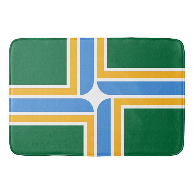Grand tapis de bain avec drapeau de Portland (Devant)