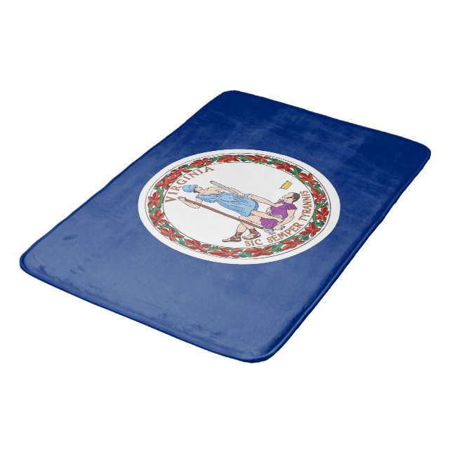 Grand tapis de bain avec drapeau de Virginie, USA (Angle)
